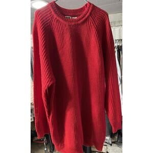 Basic Editions Women’s Red Cable Knit Sweater Tunic Size 1X